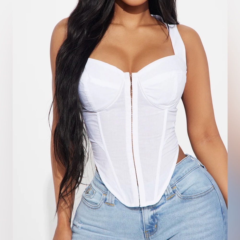Fashion Nova White Corset Top | Size Small | Brand New